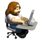 farmer typing on his computer