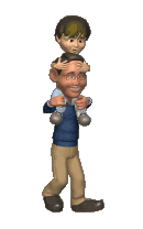 father & son piggyback ride