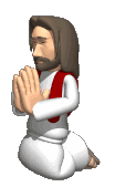 Jesus kneeling and praying
