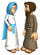 Joseph and pregnant Mary