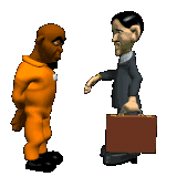 lawyer talking with client