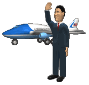 President waving near Air Force-1