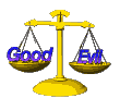 justice scale balances good and evil