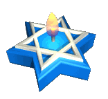 The Star of David and a candle