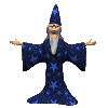 Wizard raising hands