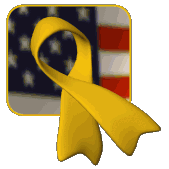 yellow ribbon with flag