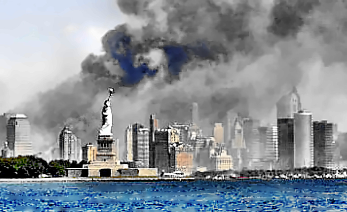 9-11-Liberty and Manhattan skyline