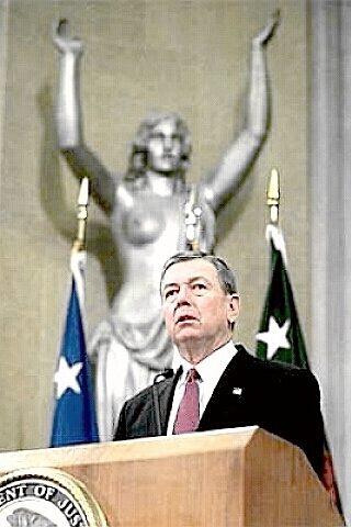 AG Ashcroft with statue in background