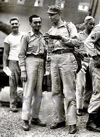 Composer Irving Berlin with the troops