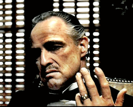Actor Marlon Brando in Godfather