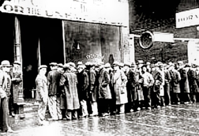 Depression bread line for the unemployed