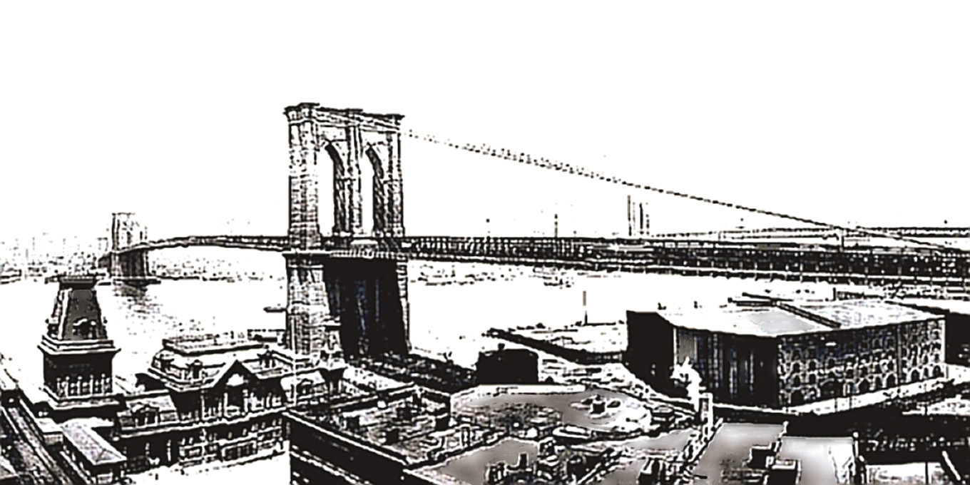 Older view of the Brooklyn Bridge