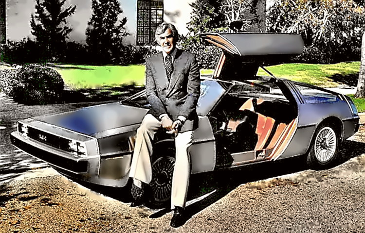 Auto Innovator John DeLorean with DMC prototype