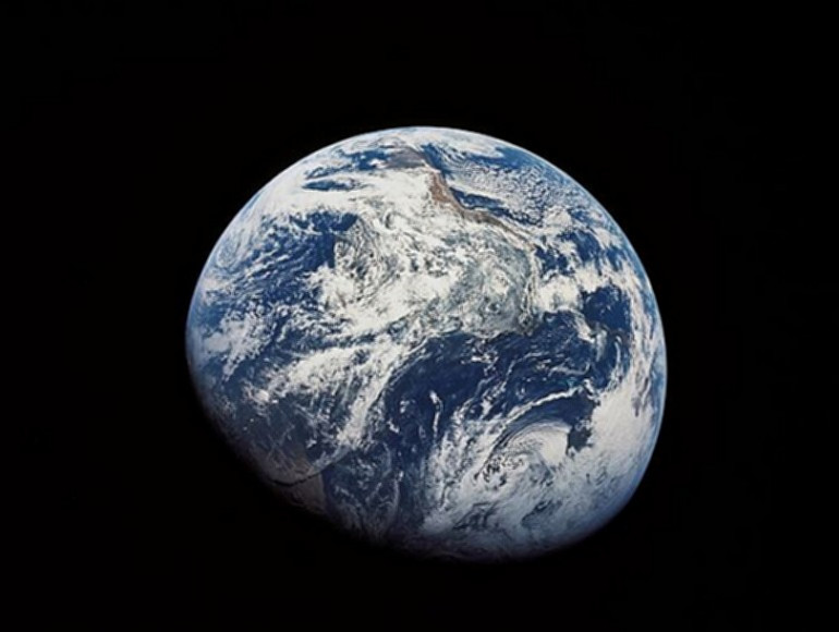 Earth as seen by Appolo 8 Crew from Moon orbit