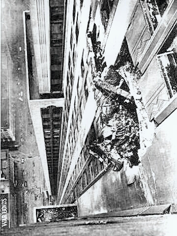 Empire State Building - close-up of crash damage