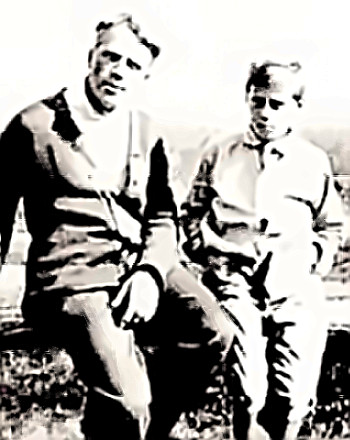 Robert Frost with his son