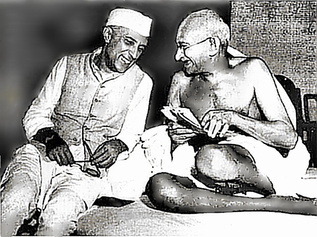 Gandhi with Nehru
