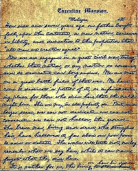 Lincoln's Gettysburg Address - draft