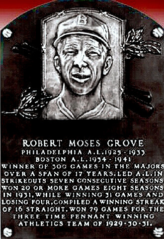Lefty Grove HoF plaque