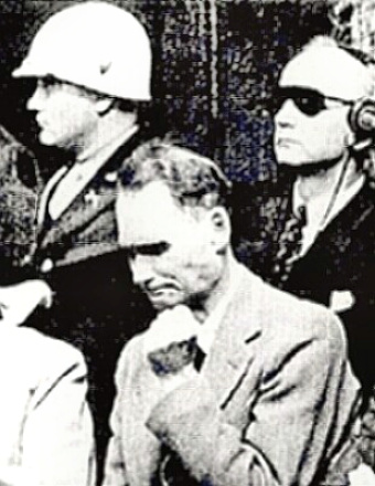 Nazi War Criminal Rudolph Hess at Neurenberg Trial