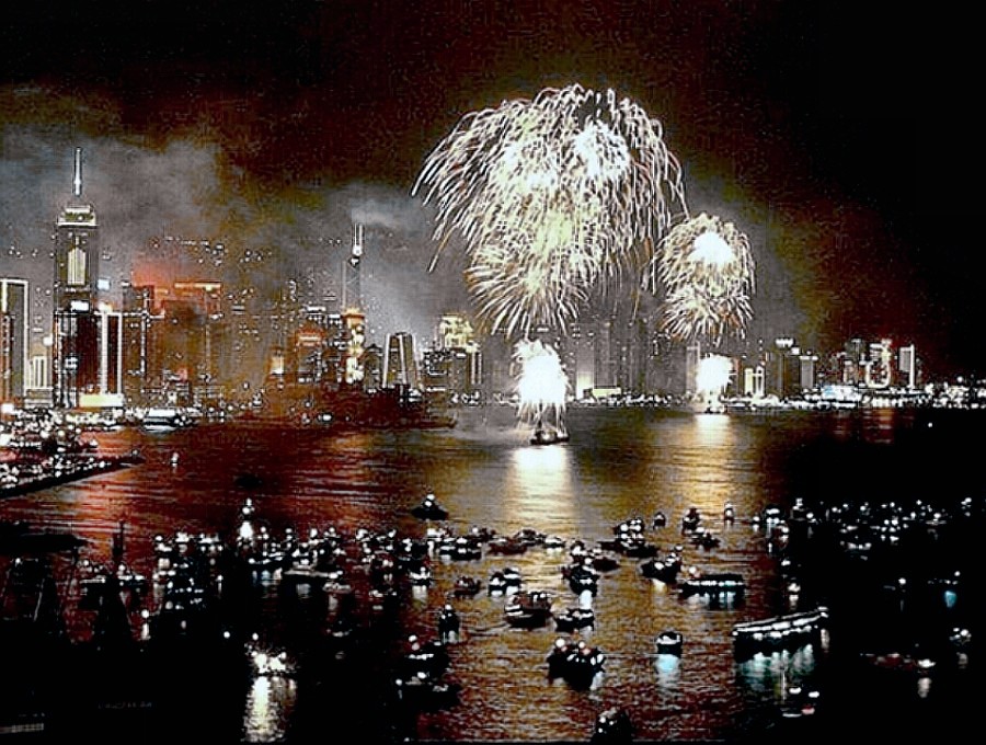 Hong Kong New Years fireworks