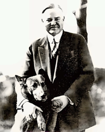 President Herbert Hoover & his dog