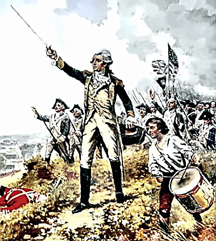 Marquis de Lafayette in battle