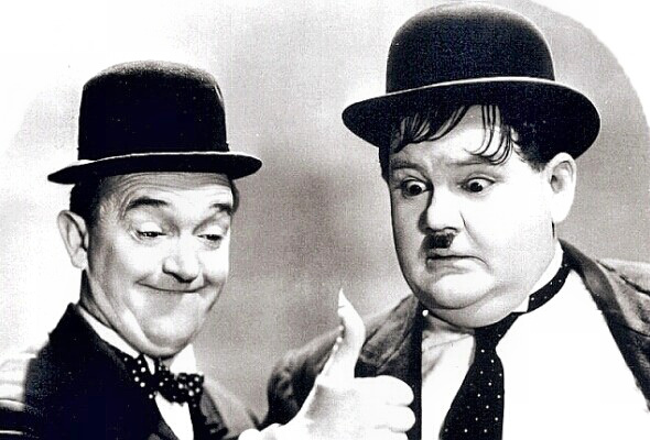 Stan Laurel and Oliver 'Babe' Hardy