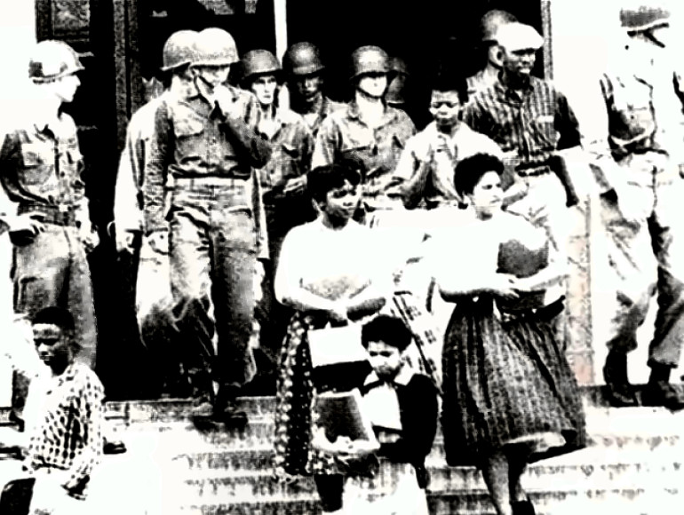 Little Rock Nine Students with 101st Airborne troops