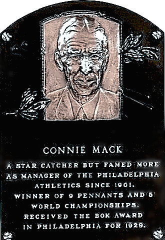 Connie Mack Hall of Fame Plaque