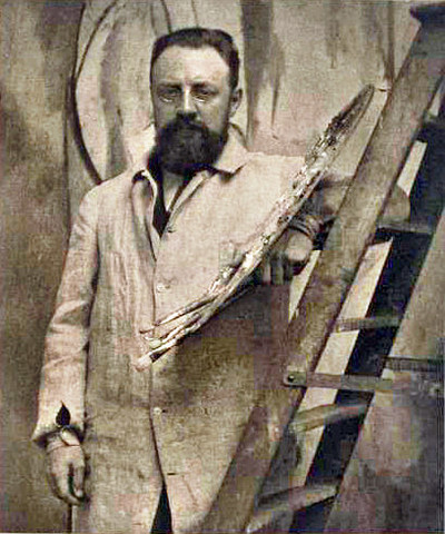 Artist Henri Matisse at easel