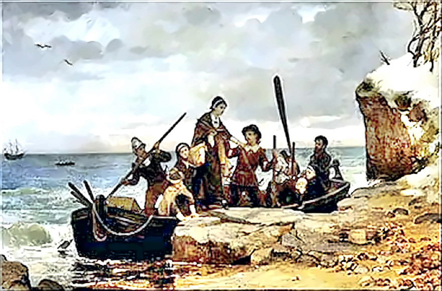 Mayflower pilgrims landing