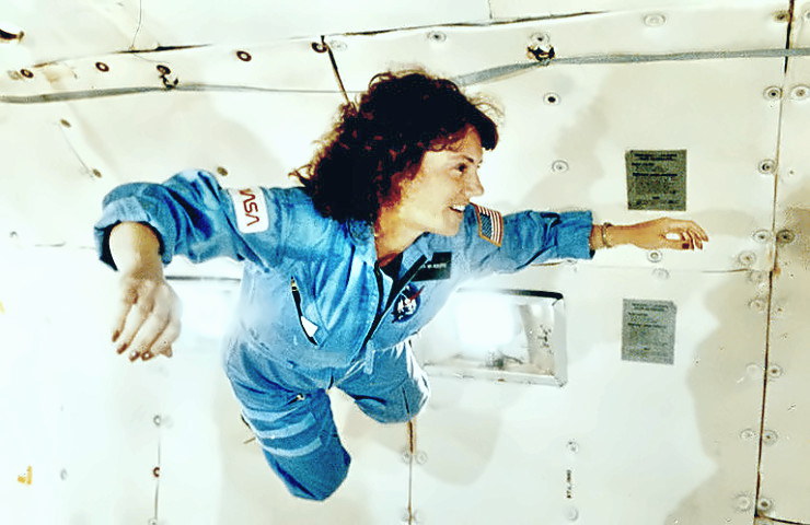 Astronaut Christa McAuliffe weightless flight training