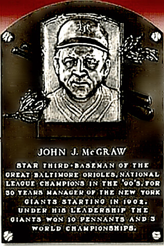 John McGraw Hall of Fame plaque