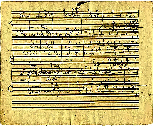 Handel's Messiah Score in his hand
