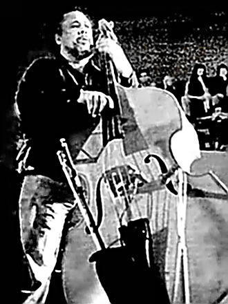 Singer Charles Mingus with bass