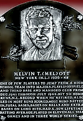 Mel Ott HoF plaque