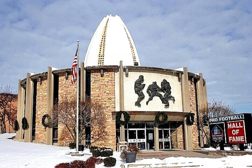 Pro Football Hall of Fame in winter