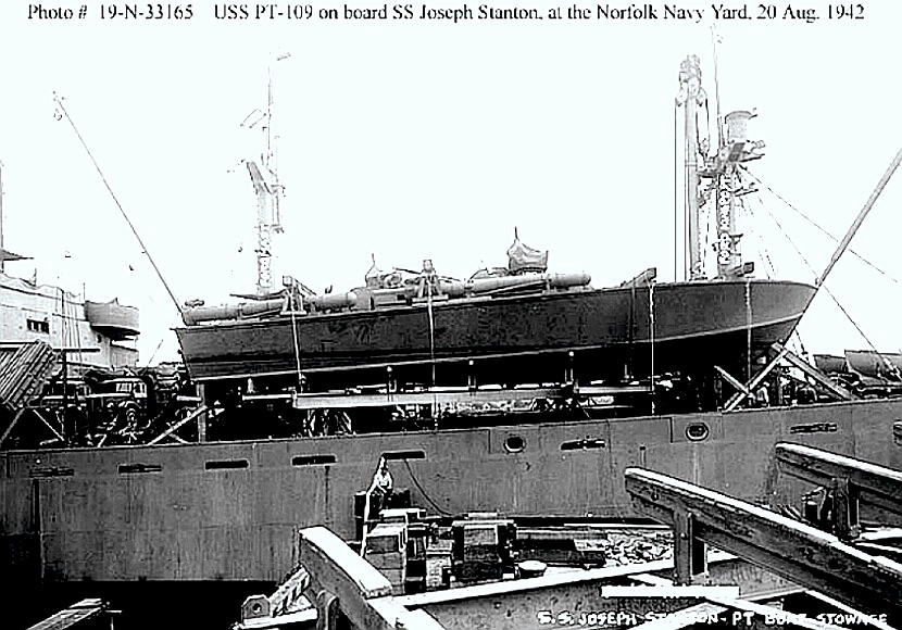 PT-109 aboard transport ship