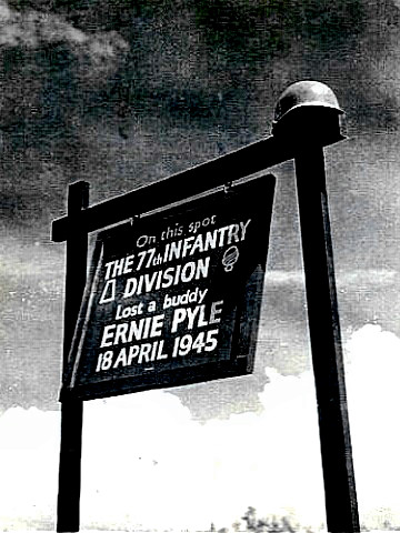Ernie Pyle - Marker at the site of his death