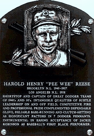 Pee Wee Reese's Hall of Fame Plaque