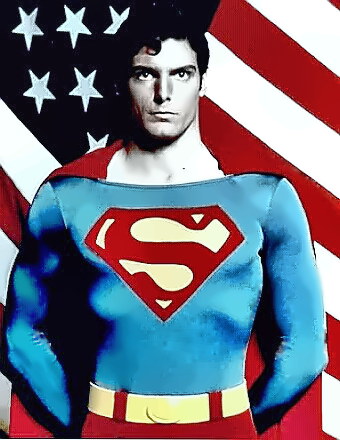 Actor Christopher Reeve as Superman