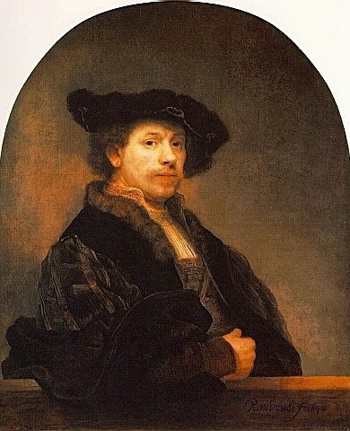 Painter Rembrandt van Rijn's Self Portrait in 1640