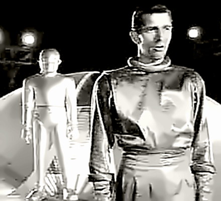 Actor Michael Rennie as Klaatu