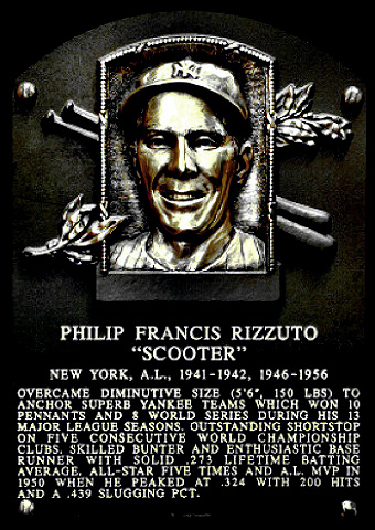 Rizzuto Hall of Fame plaque