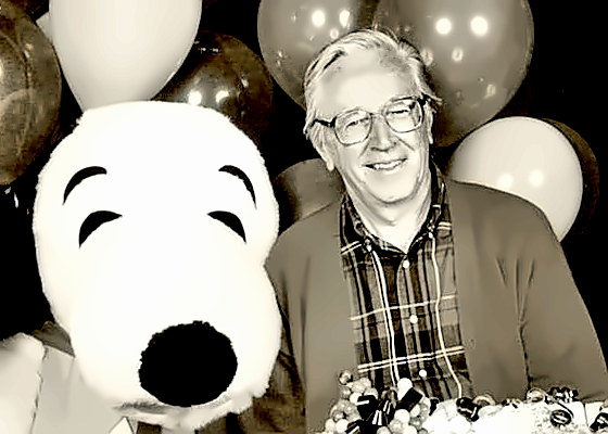 Cartoonist Charles Schulz and Snoopy