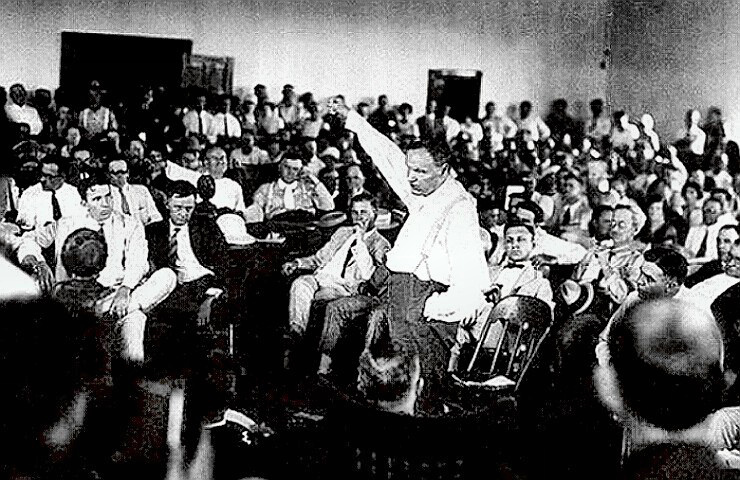 Clarence Darrow for the defense in the Scopes Trial