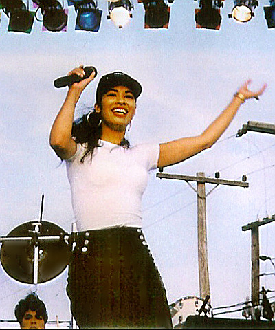 Singer Selena Quintanilla Perez on stage