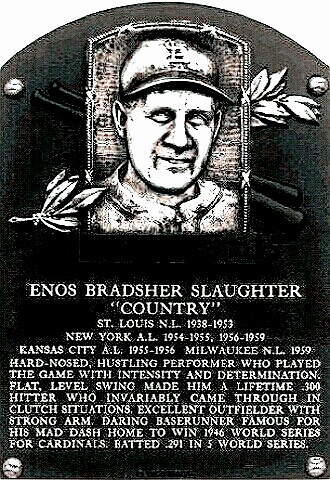 Country Slaughter Hall of Fame plaque