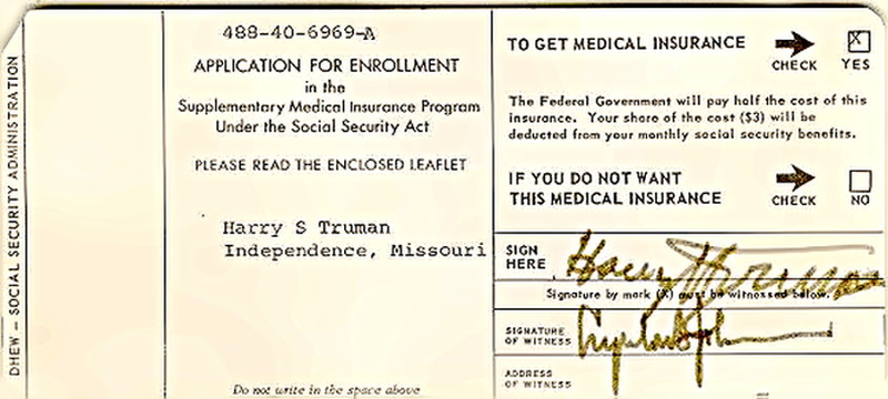 President Truman's social-security card